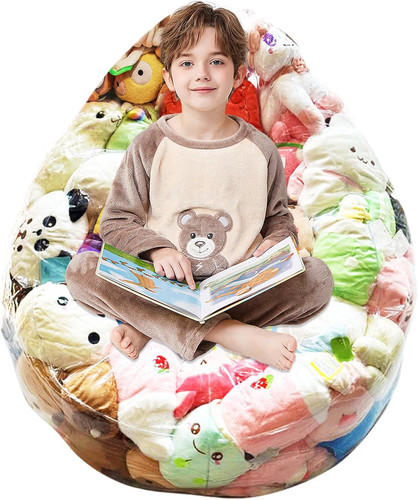 Clear stuffed animal bean bag - bean,
